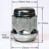 Specs 19mm, Radius, M12x1.5 alloy wheel nuts