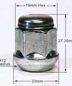 Specs 19mm, Radius, M12x1.5 alloy wheel nuts