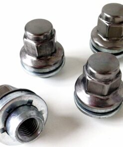 set of 4 19mm, flat, M12x1.5 alloy wheel nuts