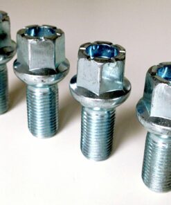 Set of 4 M14x1.5, radius, 27mm thread , 17mm hex alloy wheel bolts