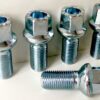 Set of 5 M14x1.5, 17mm hex, radius, 27mm thread alloy wheel bolts