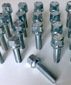 Set of 20 17mm Hex, Radius, M12x1.5, 40mm Thread alloy wheel bolts