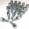 set of 20 M12x1.25, 26mm thread, taper, 17mm hex alloy wheel bolts