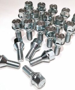 set of 20 M12x1.25, 26mm thread, taper, 17mm hex alloy wheel bolts