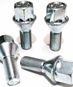 set of 4 M12x1.25, 26mm thread, taper, 17mm hex alloy wheel bolts