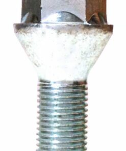 single alloy wheel bolt M14x1.5, 17mm Hex, 28mm thread, taper