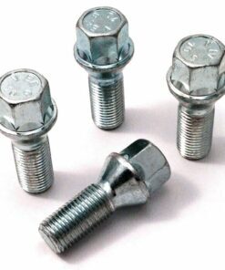 set of 4 M14x1.5, 28mm thread, 17mm Hex, taper alloy wheel bolts
