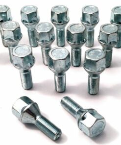 set of 16 M12x1.25, 28mm thread, 19mm hex, taper alloy wheel bolts