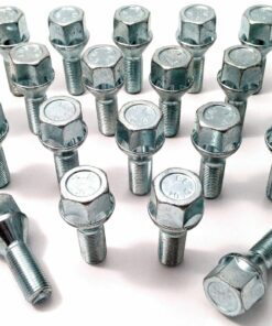 Set of 20 M12x1.25, 28mm thread, 19mm hex, taper alloy wheel bolts