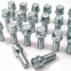 Set of 20 17mm Hex, taper seat, M14x1.25 thread, 27mm length alloy wheel bolts