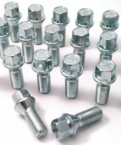 Set of 20 17mm Hex, taper seat, M14x1.25 thread, 27mm length alloy wheel bolts