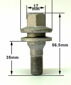 Alternative view of Alloy wheel bolts for Citroen and Peugeot. M12 x 1.25, 17mm Hex with flat seat