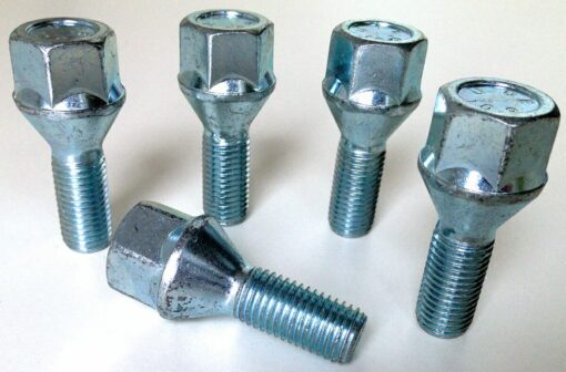 Set of 5 19mm Hex, M12x1.5 26mm thread alloy wheel bolts
