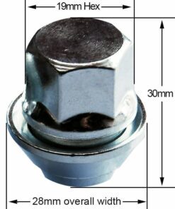 Alternative view of Ford alloy wheel nuts set of 4. M12 x 1.5, 19mm Hex with captive washer