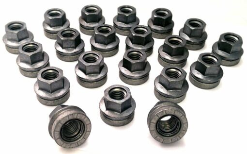 Set of 20 21mm hex, flat seat, M14x2 alloy wheel nuts