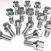 set of 16 M12x1.25, 26mm Thread, 17mm Hex, taper alloy wheel bolts