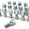 M14x1.5, 28mm thread, taper, 17mm hex alloy wheel bolts x 16