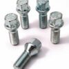 set of 5 alloy wheel bolts M14x1.5, 17mm hex, 28mm thread, taper