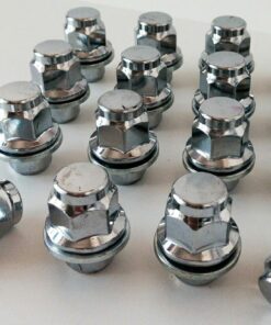 set of 16 21mm hex, flat seat, M12x1.5 alloy wheel nuts