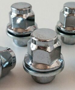 Set of 5 21mm hex, flat seat, M12x1.5 alloy wheel nuts