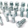 Set of 16 17mm Hex, taper seat, M14x1.25 thread, 27mm length alloy wheel bolts