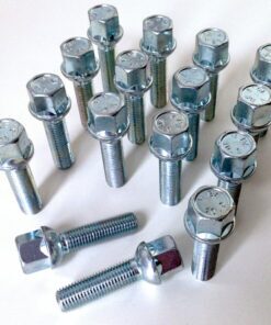 Set of 16 17mm Hex, Radius, M12x1.5, 40mm thread alloy wheel bolts