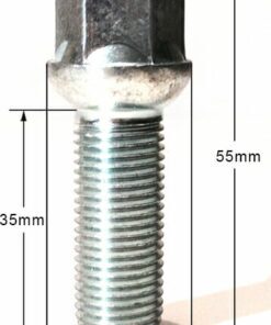 Alternative view of Mercedes Vito and ML alloy wheel bolts. M14 x 1.5 Radius Seat 35mm Thread Length