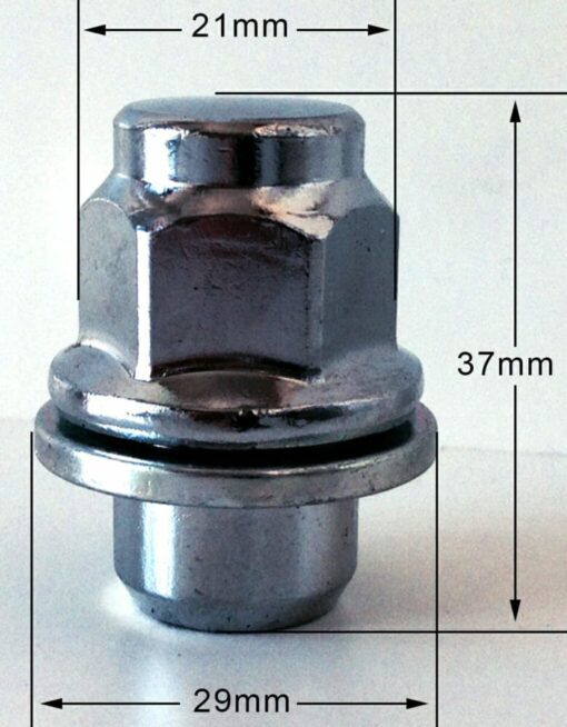 specs 21mm, flat, M12x1.5 alloy wheel nuts