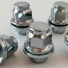 Set of 5 21mm hex, flat seat, M12x1.5 alloy wheel nuts