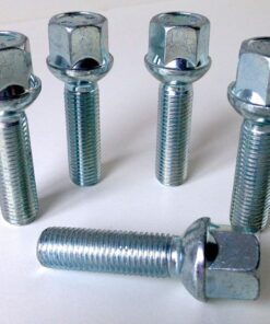 Set of 5 17mm Hex, Radius, M12x1.5, 40mm Thread alloy wheel bolts