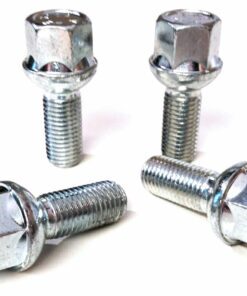 set of 5 17mm hex, radius, 26mm thread, M12x1.5 alloy wheel bolts