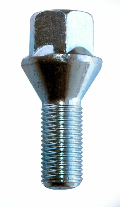 single 17mm hex, taper seat, 27mm thread, M12x1.5 alloy wheel bolt