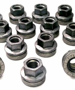 Set of 16 21mm hex, flat seat, M14x2 alloy wheel nuts