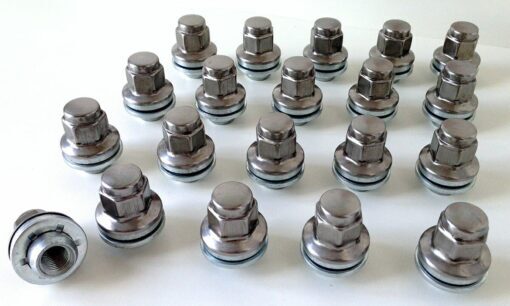 set of 20 19mm hex, flat seat, M12x1.5 Alloy wheel bolts