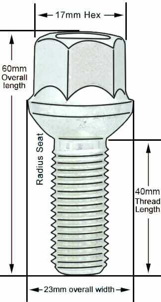 S17A40 alloy wheel bolts specs