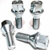 set of 4 M12x1.25, 26mm thread, taper, 17mm hex alloy wheel bolts