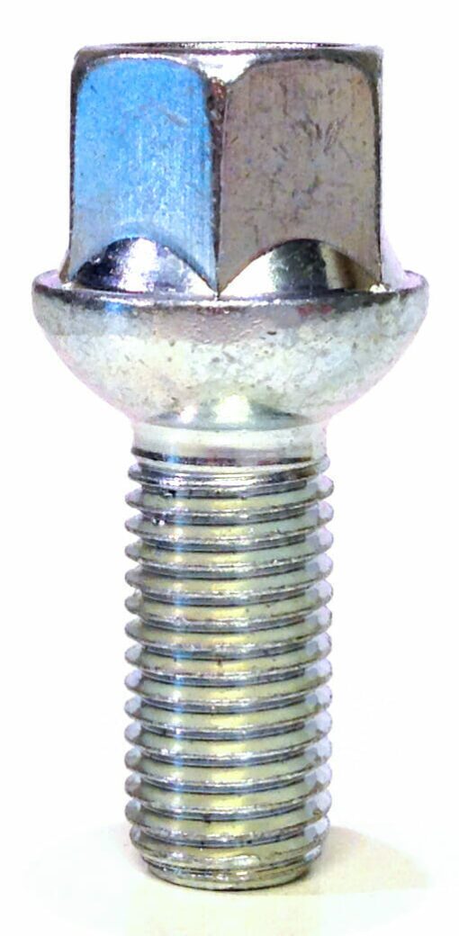 Single 17mm hex, radius, 26mm thread, M12x1.5 alloy wheel bolt
