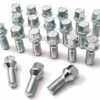 set of 20 M14x1.5, 17mm hex, 28mm thread, taper alloy wheel bolts
