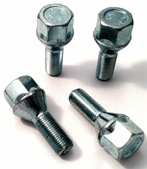 4 x 19mm Hex M12 x 1.25 28mm thread alloy wheel bolts.