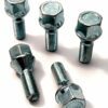 set of 5 M12x1.25, 28mm thread, 19mm hex, taper alloy wheel bolts
