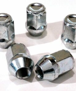 set of 5 21mm Hex, Taper, M12x1.25 alloy wheel nuts