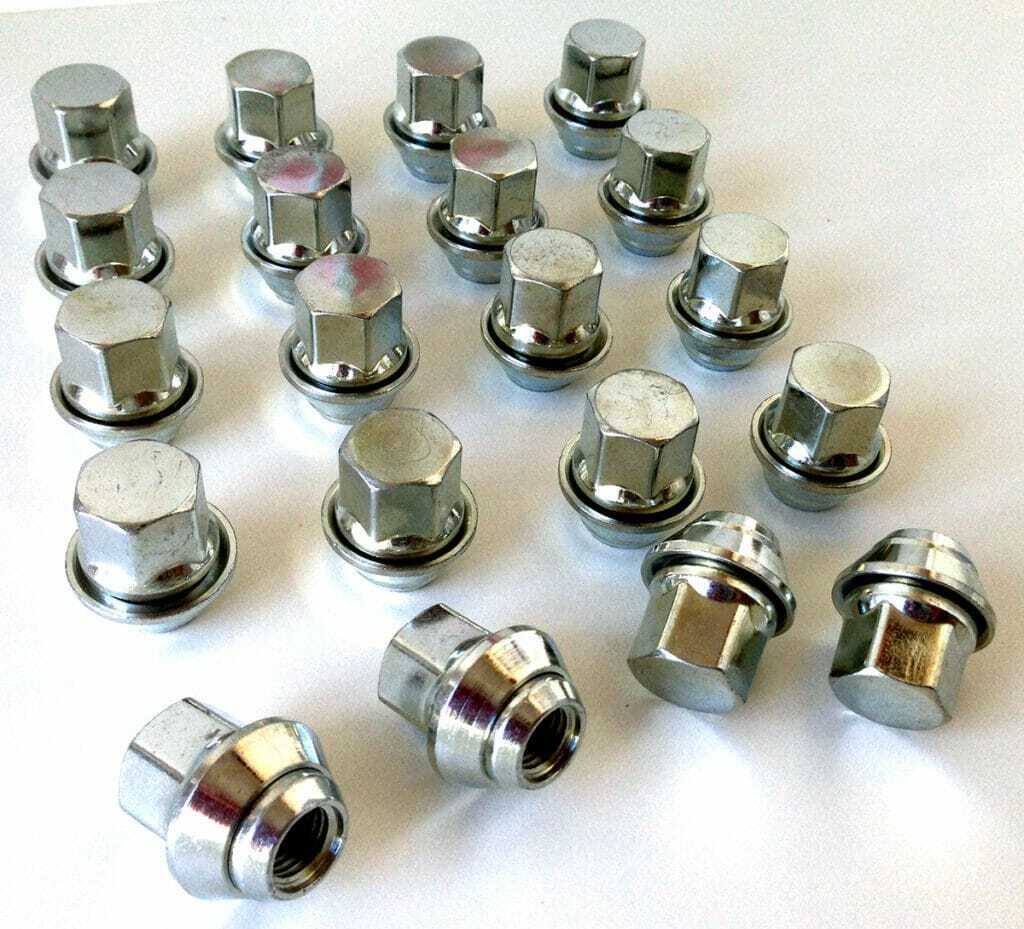 Ford Alloy wheel nuts set of 20. M12 x 1.5, 19mm Hex with captive washer