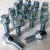 set of 16 alloy wheel bolts, M12x1.5, 26mm thread length, 17mm hex, taper seat.