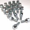 Set of 20 17mm Hex, taper seat, 27mm thread, M12x1.5 alloy wheel bolts