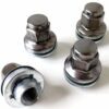 set of 4 19mm, flat, M12x1.5 alloy wheel nuts