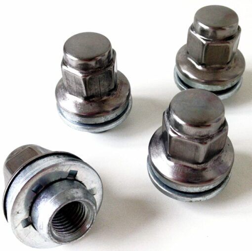 set of 4 19mm, flat, M12x1.5 alloy wheel nuts