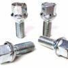 set of 5 17mm hex, radius, 26mm thread, M12x1.5 alloy wheel bolts