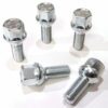 set of 5 17mm hex, radius, 26mm thread, M12x1.5 alloy wheel bolts