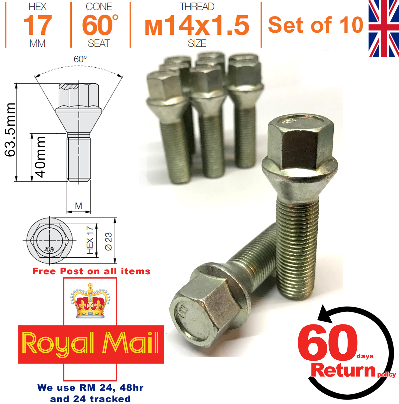 Guida di montaggio per il cambio di ruote-filettatura m14 x 1,25