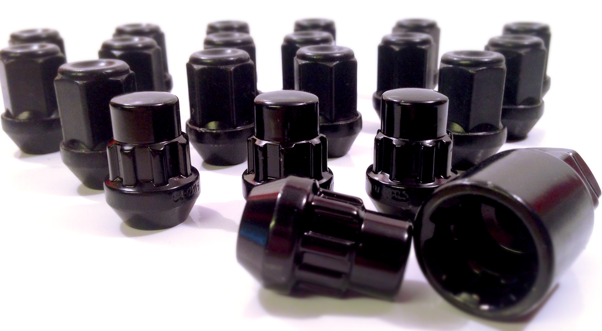 alloy wheel locking nuts bolts Locks in black M12 x 1.5 19mm Hex Taper